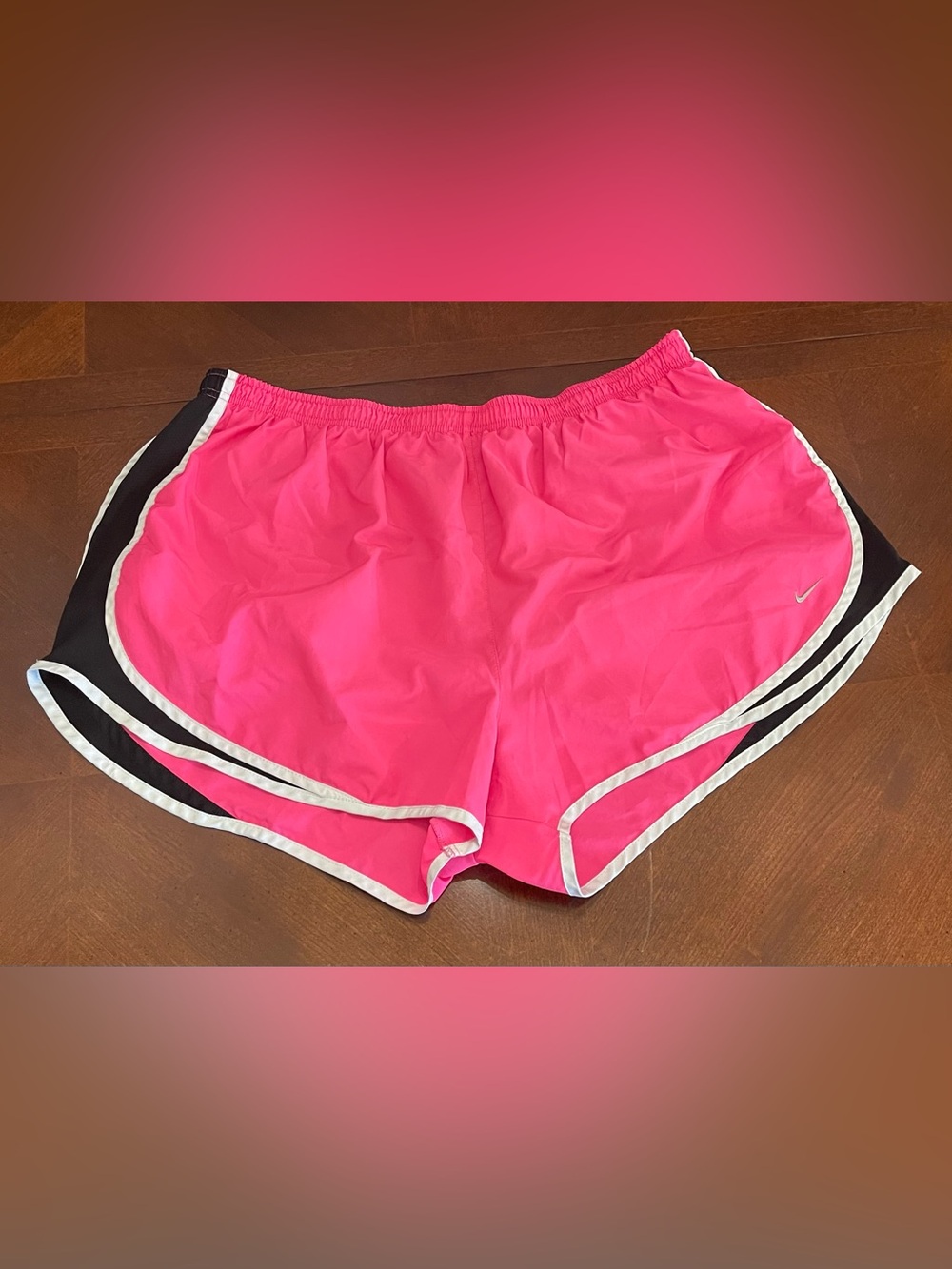 Nike Women's Hot Pink Athletic Shorts with Black Panels